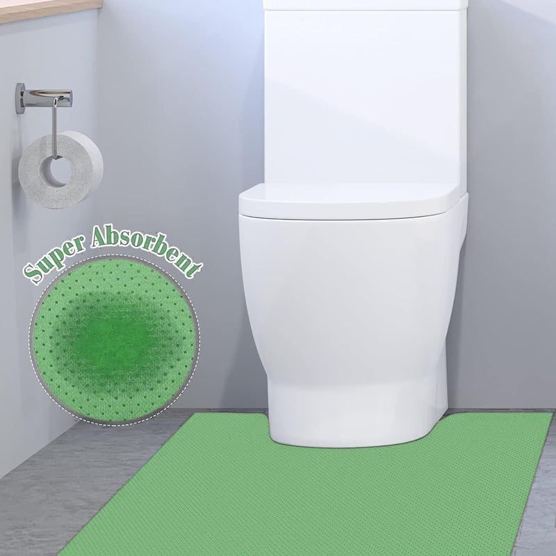 SYMHHA Green Disposable Toilet Mats for Clean and Hygienic Bathroom,Upgraded Disposable Toilet Mat for Children& Adults,Super Absorbent Toilet Floor mats, Non-Slip, U-Shape Potty Training-25 Pack,24" x 22" - Image 3